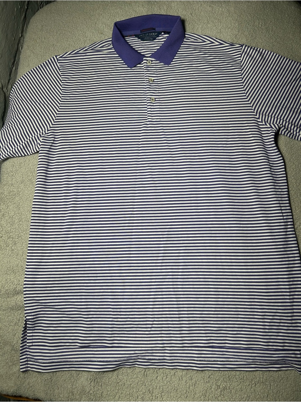 Polo Golf Ralph Lauren Purple White Micro Striped Short Sleeve Polo Shirt